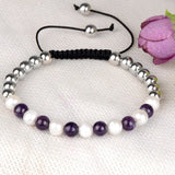 Freshwater Pearl 6mm 8mm Natural Malachite Bracelet For Women Gift Green Purple