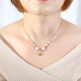 Freshwater Pearl Agate Women Necklace Classic Smooth Peach Heart Pendant