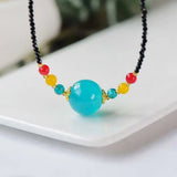 Freshwater Pearl Spinel Aquamarine Beads Necklace Chakra