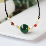 Freshwater Pearl Spinel Chrysoprase Beads Necklace