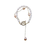 Freshwater Pearl Bracelet T-shaped Buckle Double Temperament Bracelet Bangles