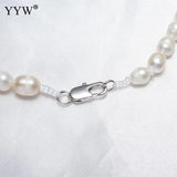 Freshwater Pearl Brass Necklace With Brass Rice Natural For Woman