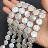 16mm Coin Freshwater Pearl Button Beads for DIY Jewelry Making