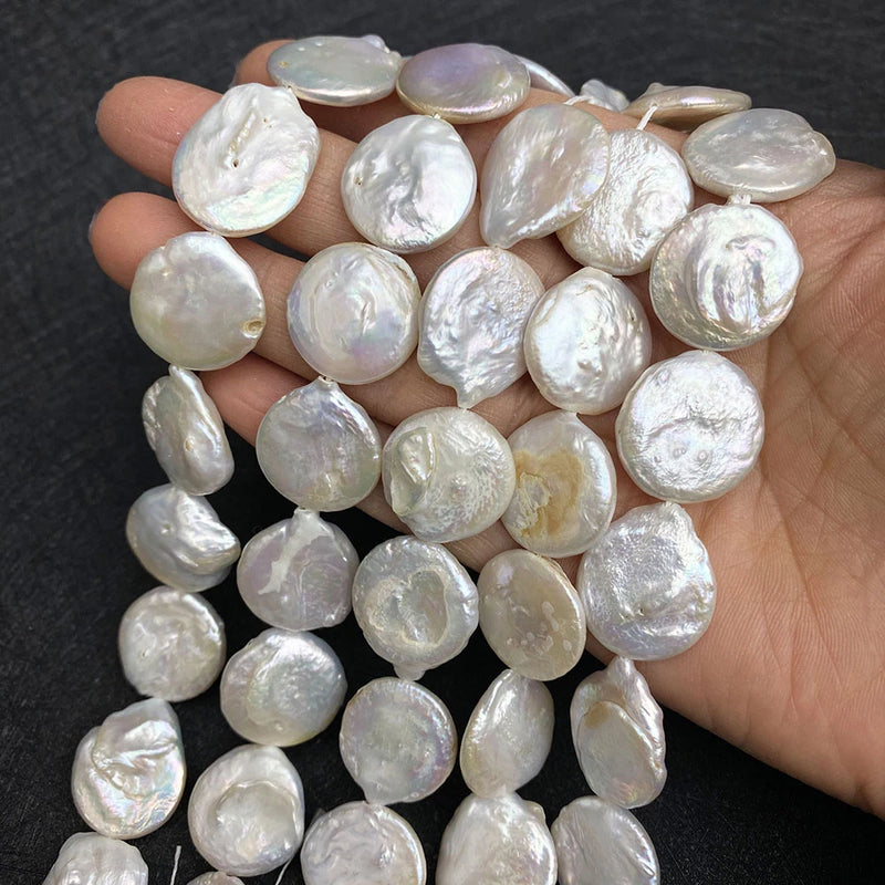 18mm Freshwater Pearl Button Beads DIY Jewelry Making