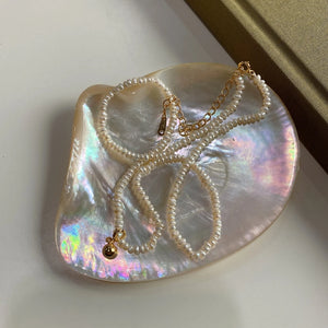 Freshwater Pearl Choker Heart Shell Necklace 925 Sterling Silver