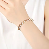 Pink Freshwater Pearl Cuff Bracelet Bangle for Women