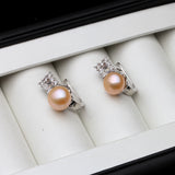 Freshwater Pearl Earrings, 925 Sterling Silver Clip-On Jewelry