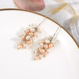 Freshwater Pearl Earrings 925 Sterling Silver Drop Dangle white/pink/mixed