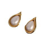 Freshwater Pearl Earrings for Woman Sea Shell Fishtail Ear Stud Earrings
