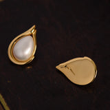 Freshwater Pearl Earrings for Woman Sea Shell Fishtail Ear Stud Earrings