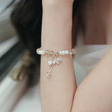 Freshwater Pearl Glass Crystal Bracelet Small Bee Jewelry for Women