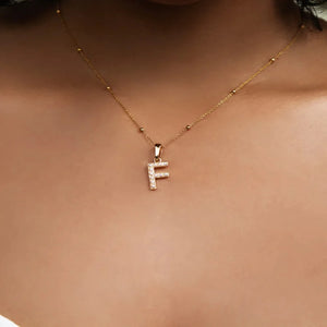 Freshwater Pearl Initial Sphere Necklace Alphabet Letter Pendants For Women