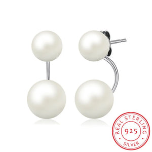 Freshwater Pearl Jackets Stud Earrings 925 Sterling Silver For Women