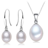 Freshwater Pearl Jewelry Set Silver 925 Earrings Pendant
