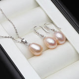 Freshwater Pearl Jewelry Set Silver 925 Earrings Pendant