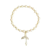 Freshwater Pearl Micro Inlaid Zircon Fishtail Bracelet for Women