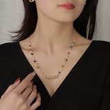 Freshwater Pearl Name Pendant With Birthstone & Cuban Chain Necklace