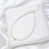 Freshwater Pearl Necklace Women Adjustable Choker Bead Necklace Chain