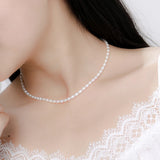 Freshwater Pearl Necklace Women Adjustable Choker Bead Necklace Chain
