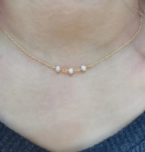 Freshwater Pearl Necklace Choker 14K Filled Pendants Boho Collier Femme