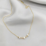 Freshwater Pearl Necklace Choker 14K Filled Pendants Boho Collier Femme