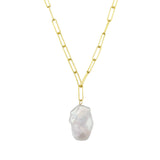 Baroque Pearl Necklace 925 Sterling Silver Chain Freshwater Pendant Jewelry