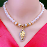 Freshwater Pearl Necklace Natural Pearl Inlaid Jade Pendant Phnom Penh