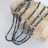 Freshwater Pearl Necklace Green Stone Beaded Chain Gothic Jewelry