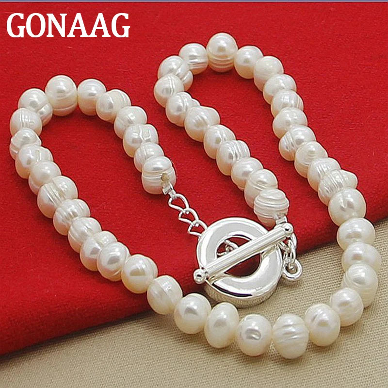 Freshwater Pearl Necklaces 925 Silver Necklace For Women Wedding Jewelry