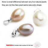 Freshwater Pearl Pendant 925 Silver, Real Natural Pearl Jewelry