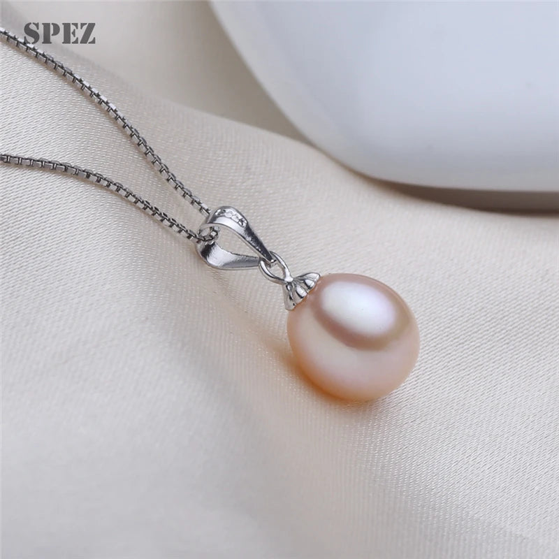 Freshwater Pearl Pendant Necklace 925 Sterling Silver Pretty Vintage Jewelry