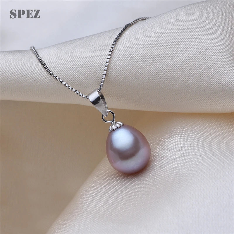 Freshwater Pearl Pendant Necklace 925 Sterling Silver Pretty Vintage Jewelry