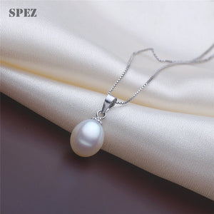 Freshwater Pearl Pendant Necklace 925 Sterling Silver Pretty Vintage Jewelry