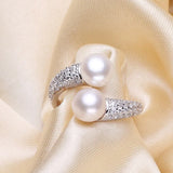 Freshwater Pearl Ring Finger Ring SIZE Unique 8-9mm Real Pearls