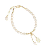 Freshwater Pearl Shell Rose Bracelet Birthday Gift for Women