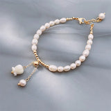 Freshwater Pearl Shell Rose Bracelet Birthday Gift for Women