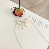 Freshwater Pearl Woven Bowknot Necklace 925 Silver Thin Necklace