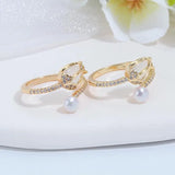 Freshwater Pearl Zircon Copper Ring for Women