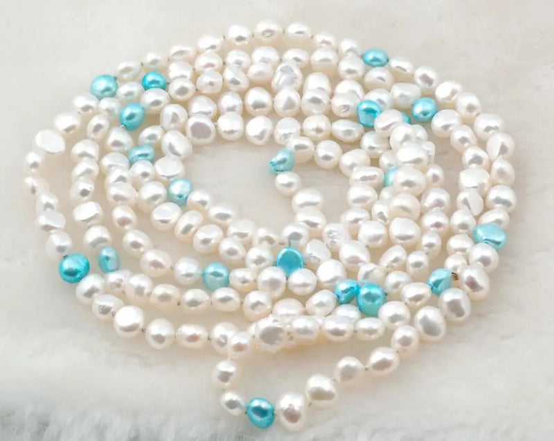 50-inch Green Baroque Freshwater Pearl Nature Beads