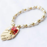 Freshwater Pearls Bracelet, Leaf Bracelet, Tropical Style Beads Gift