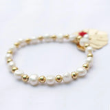 Freshwater Pearls Bracelet, Leaf Bracelet, Tropical Style Beads Gift