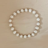 Freshwater Pearls Bracelet Bangle with Stainless Steel Beads