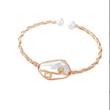 Freshwater Pearls Bracelet Adjustable Bangle Jewelry