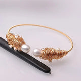 Freshwater Pearls Bracelet Cuff Bangle Jewelry Christmas Gift