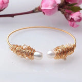 Freshwater Pearls Bracelet Cuff Bangle Jewelry Christmas Gift