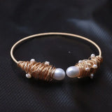 Freshwater Pearls Bracelet Cuff Bangle Jewelry Christmas Gift