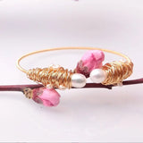Freshwater Pearls Bracelet Cuff Bangle Jewelry Christmas Gift
