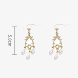 Golden Baroque Freshwater Pearl Earrings Vintage Flowers Hollow