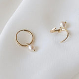 Freshwater Pearls Hoop Earrings Filled Jewelry Circle Earrings Boho
