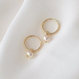 Freshwater Pearls Hoop Earrings Filled Jewelry Circle Earrings Boho